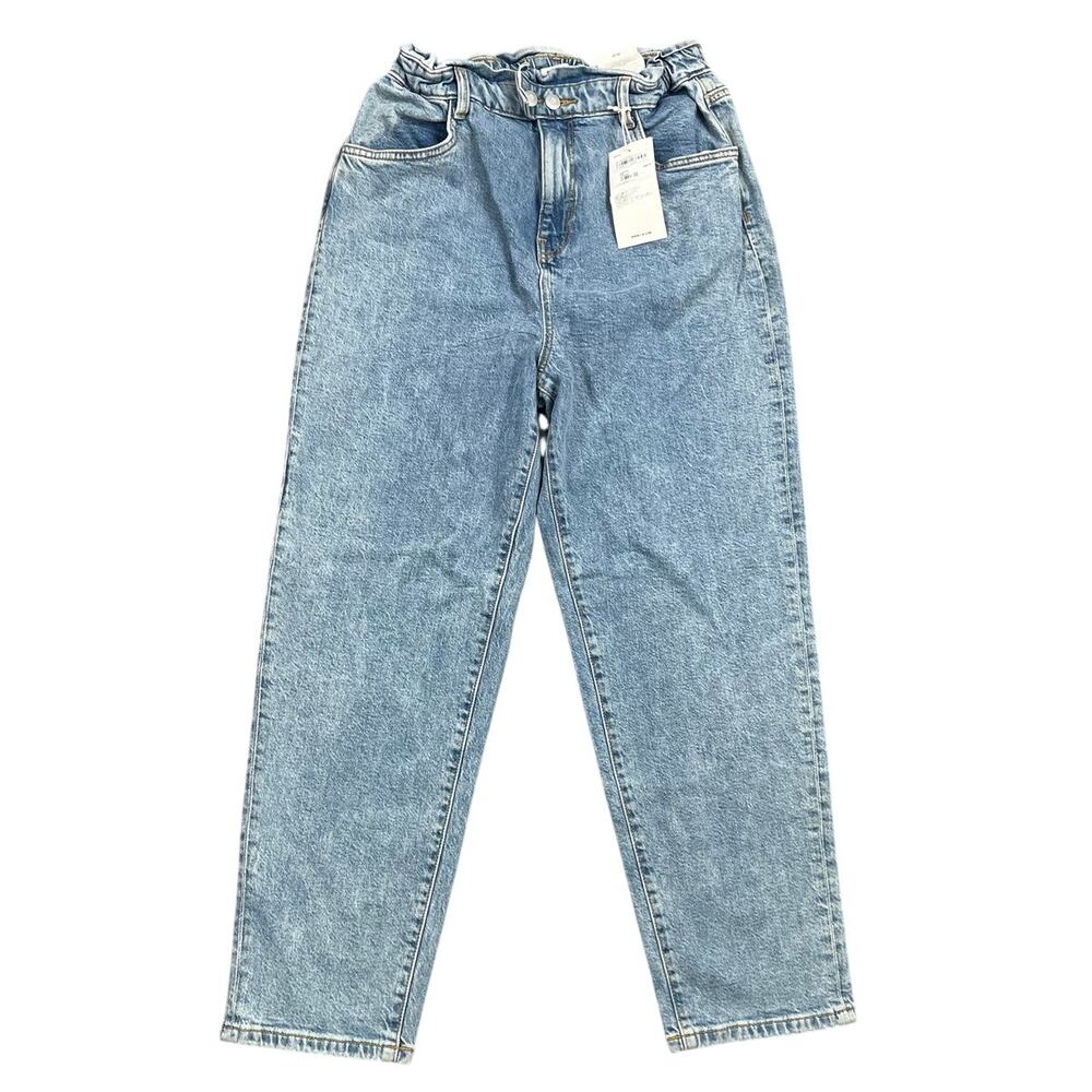 NWT Clockhouse Paperbag Mom Jeans High Rise Cropped Light Wash Denim US 8 EU 40